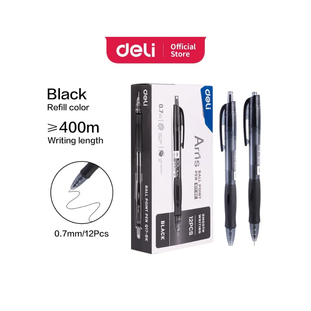 [6973083723033] Pen Ball Point Arris 0.7 Black EQ17-BK - Deli 