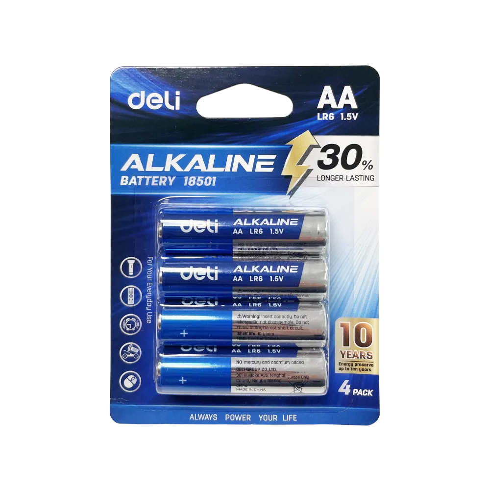 [6973504002570] Battery Alkaline AA 4`s  - Deli