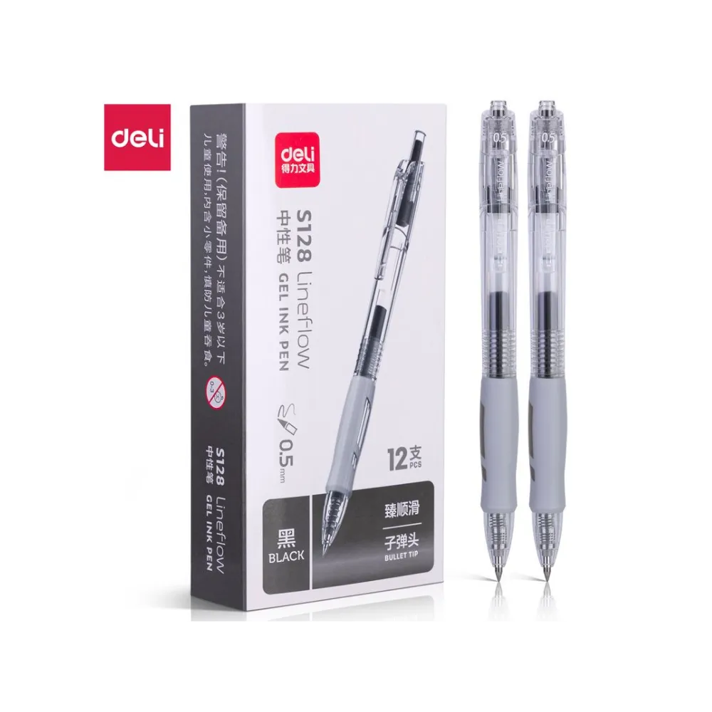 Pen Line Flow Gel black S128 - Deli 