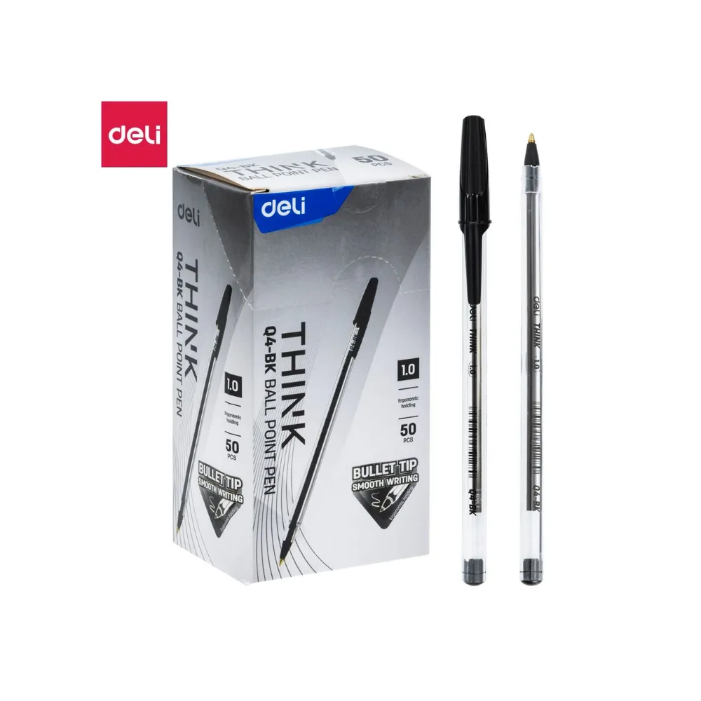 [6975055751280] Pen Ball Point Think 1mm Black Loose EQ4-BK - Deli