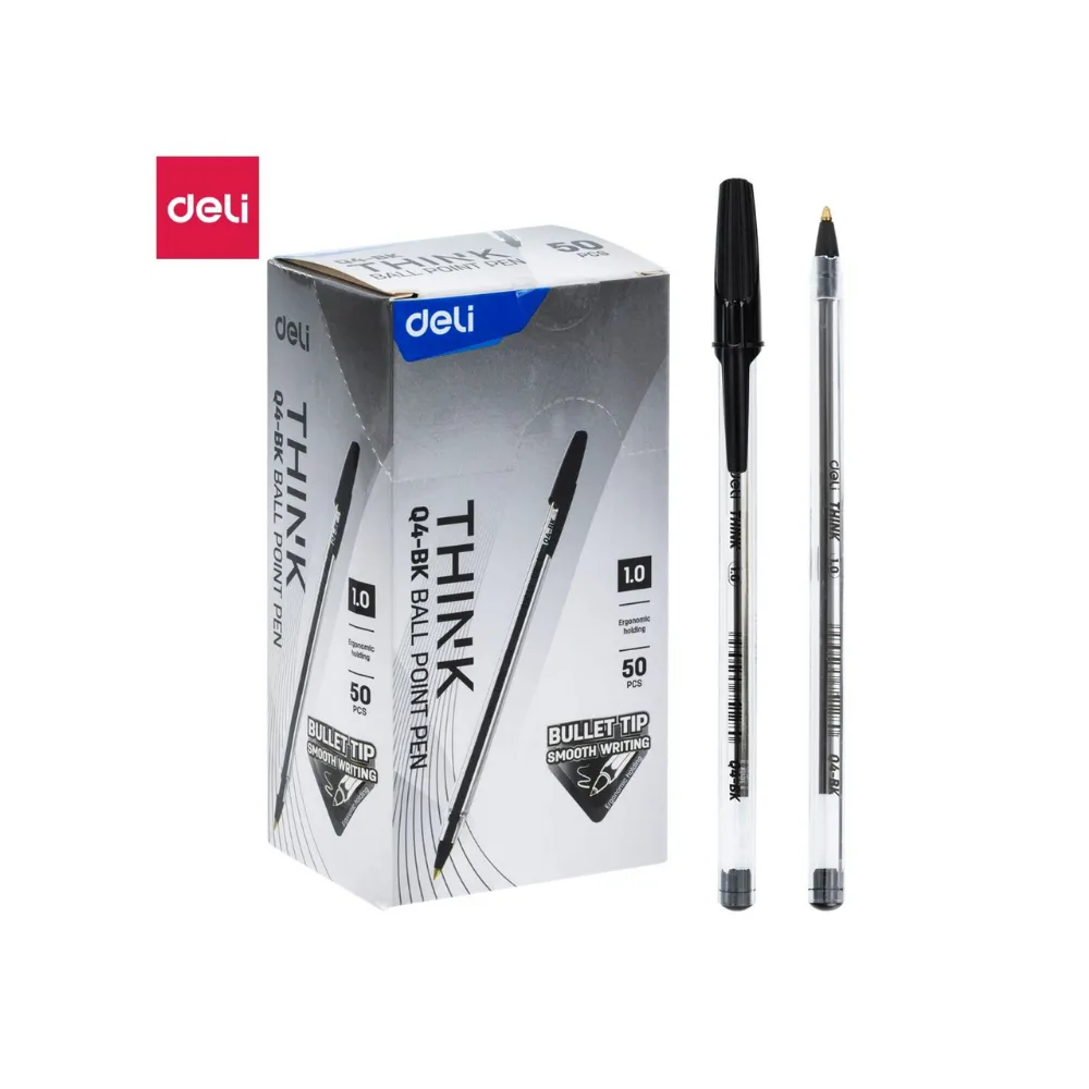 [6975055751303] Pen Ball Point Think EQ4-BK Black 50`s - Tech