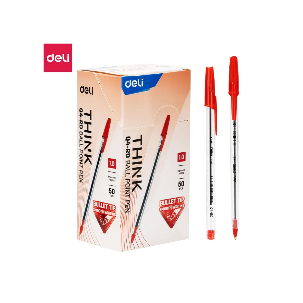 [6975239283194] Pen Ball Point Think 1mm Red Loose EQ4-RD - Deli 