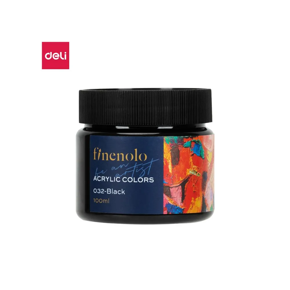 [6975239284719] Paint Acrylic 100ml Black - Finenolo
