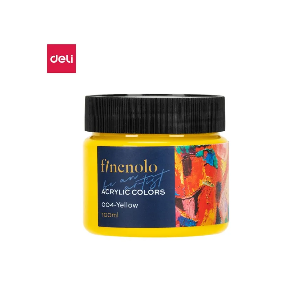 [6975239284726] Paint Acrylic 100ml Yellow - Finenolo