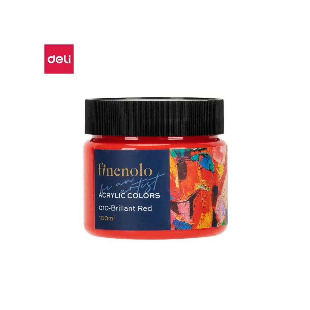 [6975239284740] Paint Acrylic 100ml Brilliant Red - Finenolo