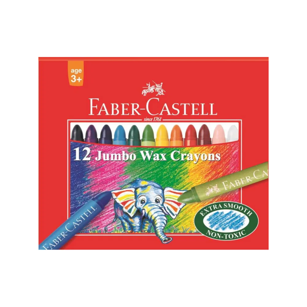 Wax Crayon Jumbo 12`s 11mm - Faber-Castell