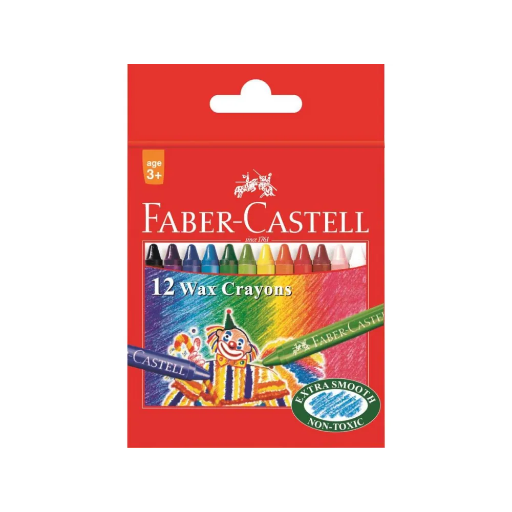 Wax Crayons Slim 12`s 8mm Faber-Castell