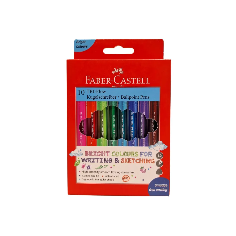 [8901180408100] Pens Faber Castel Triflow Assorted box 1mm 10`s