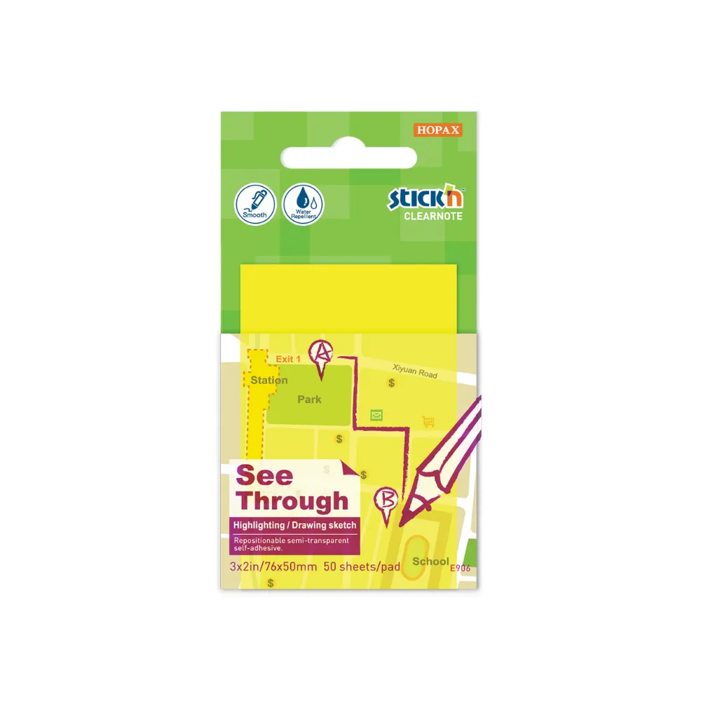 [4712759217054] Stick `n Note 76x50mm 50 Sht Lemon