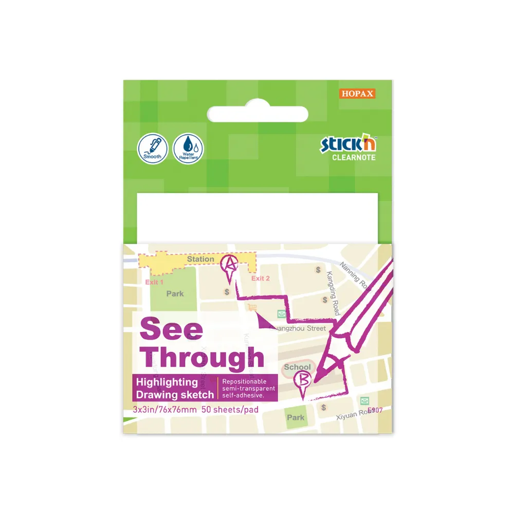 [4712759217122] Stick `n Note 76x76mm 50 Sht Clear