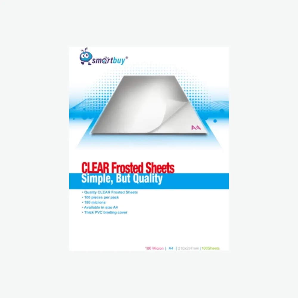 Frosted Sheet PVC Binding covers A4 100`s Clear - Smartbuy