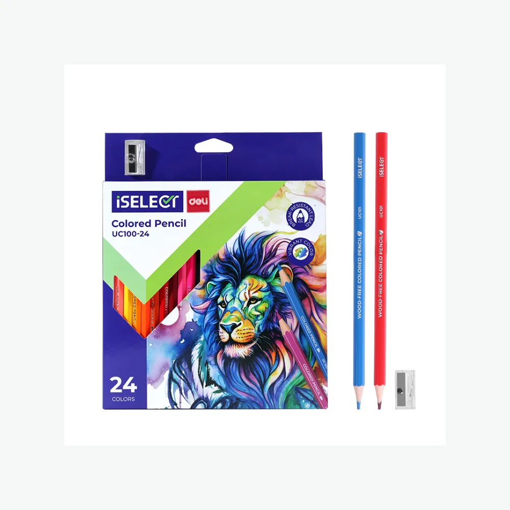 [6932673731346] Pencil Colouring 24`s with Sharpener- iSelect