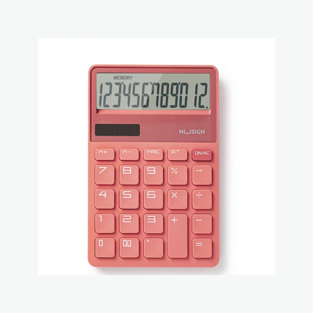 [6974776209032] Nusign Calculator 12 Digits - Pink