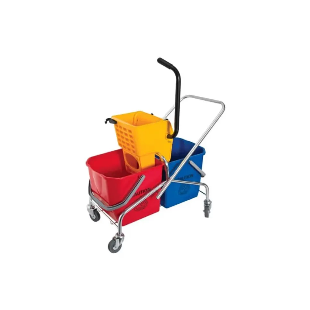 [505] Double Mop Trolly 25lt Bucket x 2 + Wrin