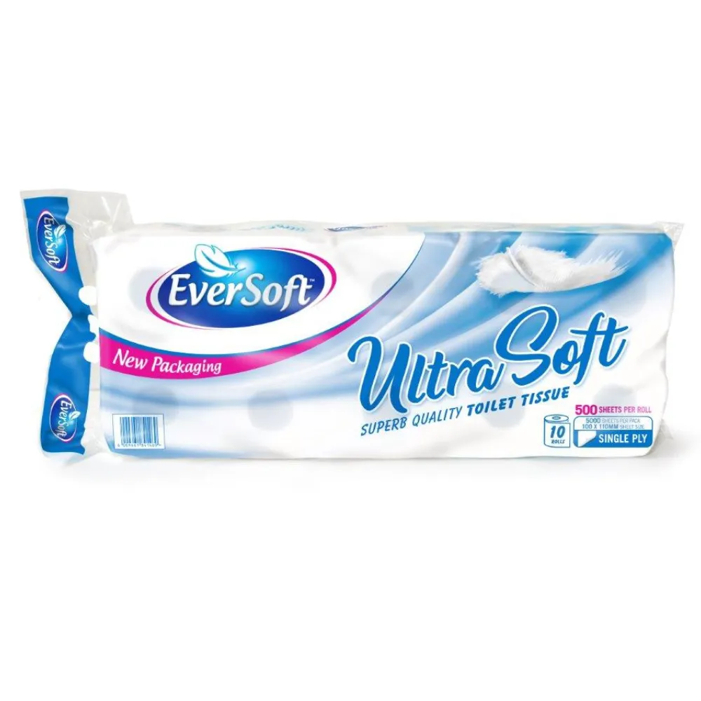 Eversoft Toilet Paper Ultra Soft 10`s 500 Sheet - Virgin