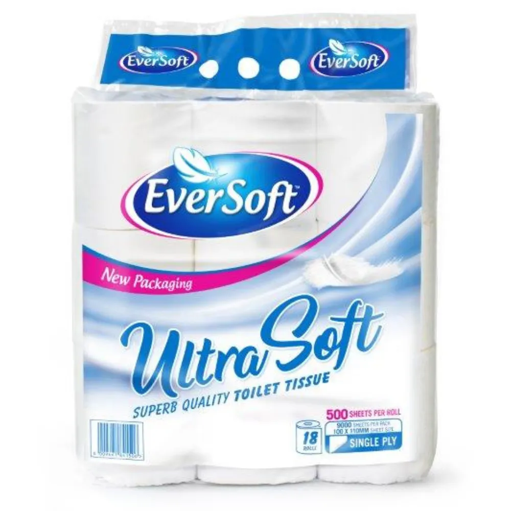 Eversoft Toilet Paper Ultra Soft 18`s 500 Sheets - Virgin
