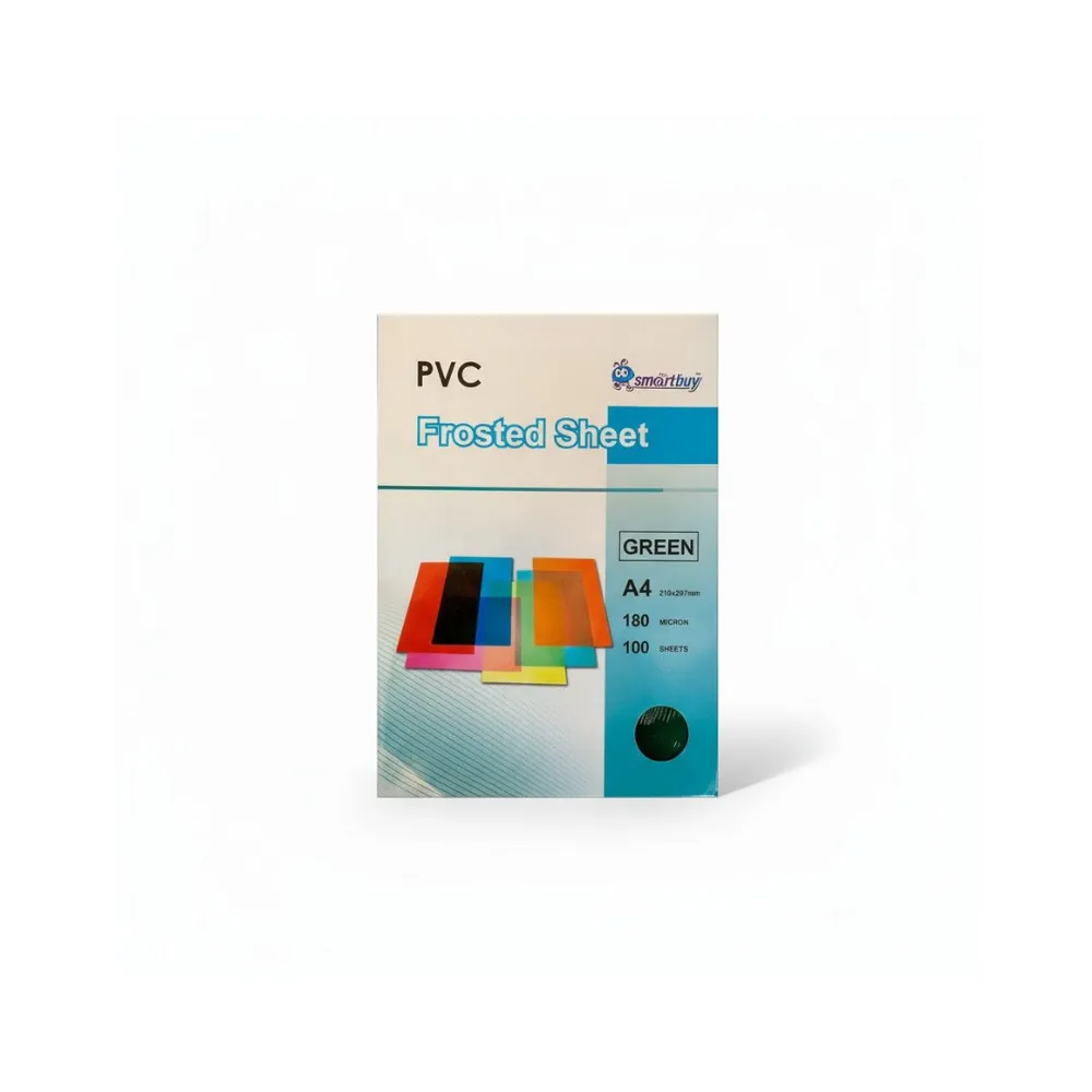 Frosted Sheet PVC Binding covers A4 100`s Green - Smartbuy