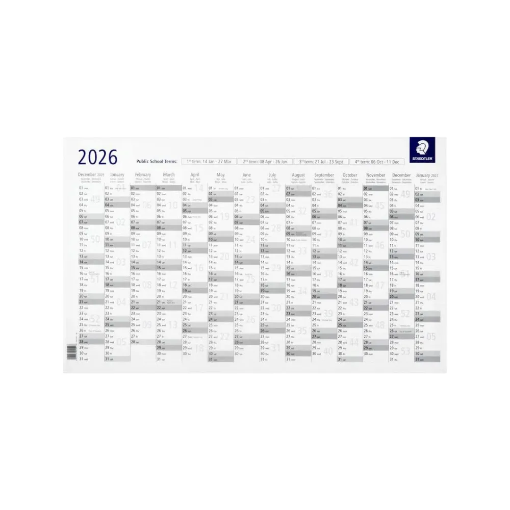 [6001151010928] Year Planner 2026 Staedtler