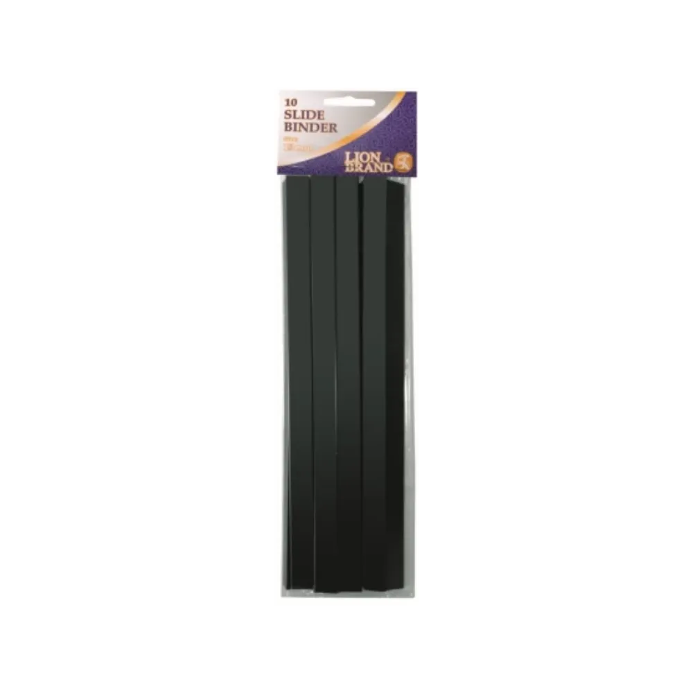 Slide Binder Blk 10mm pkt - Lion Brand