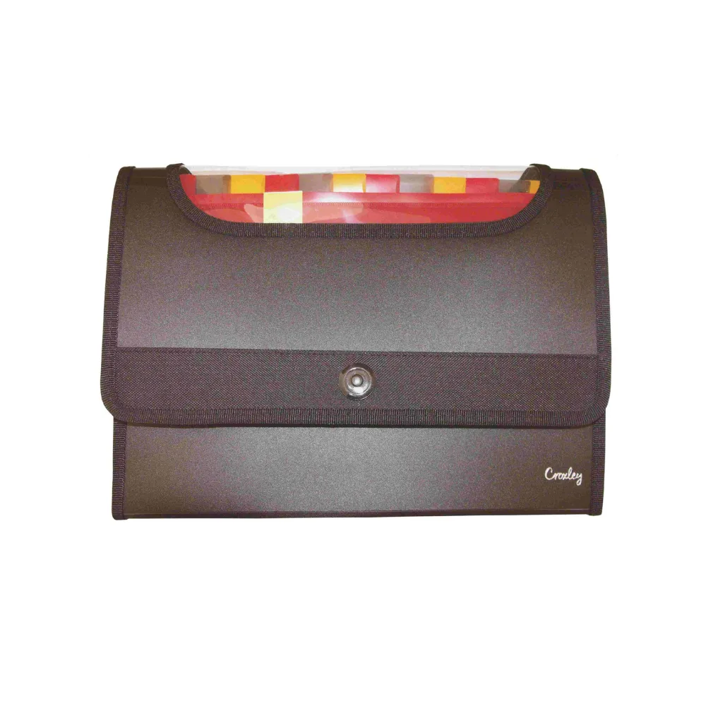 Concertina File 12 Div Black - Croxley 