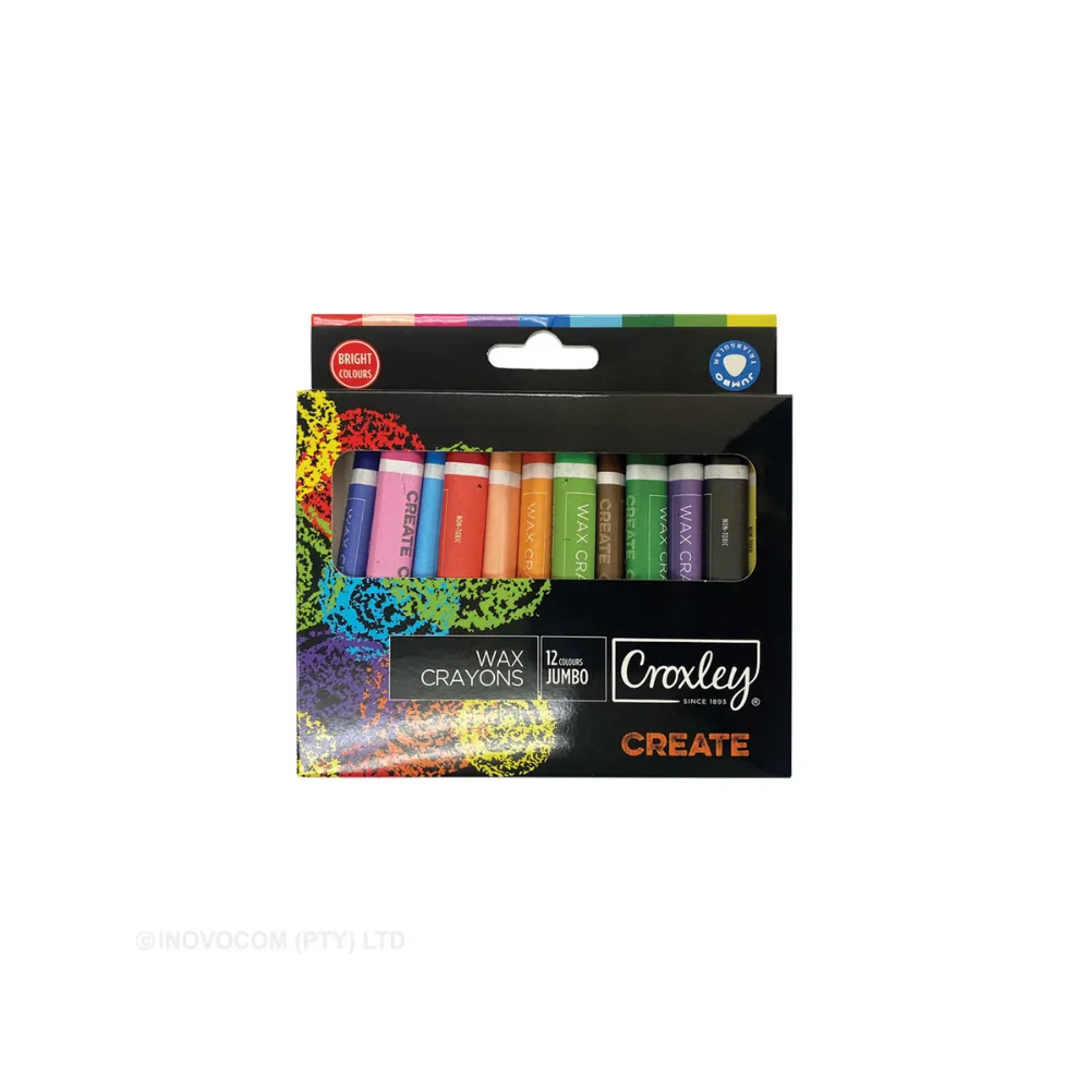 [6001396072705] Jumbo Wax Crayons Triangle 12`s - Croxley