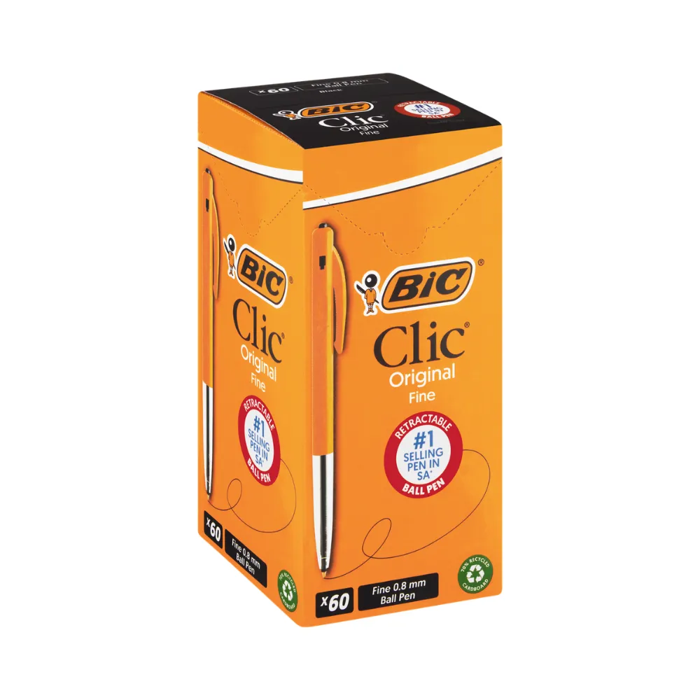 [6001539103990] Pen Bic Clic Fine Black 60`s