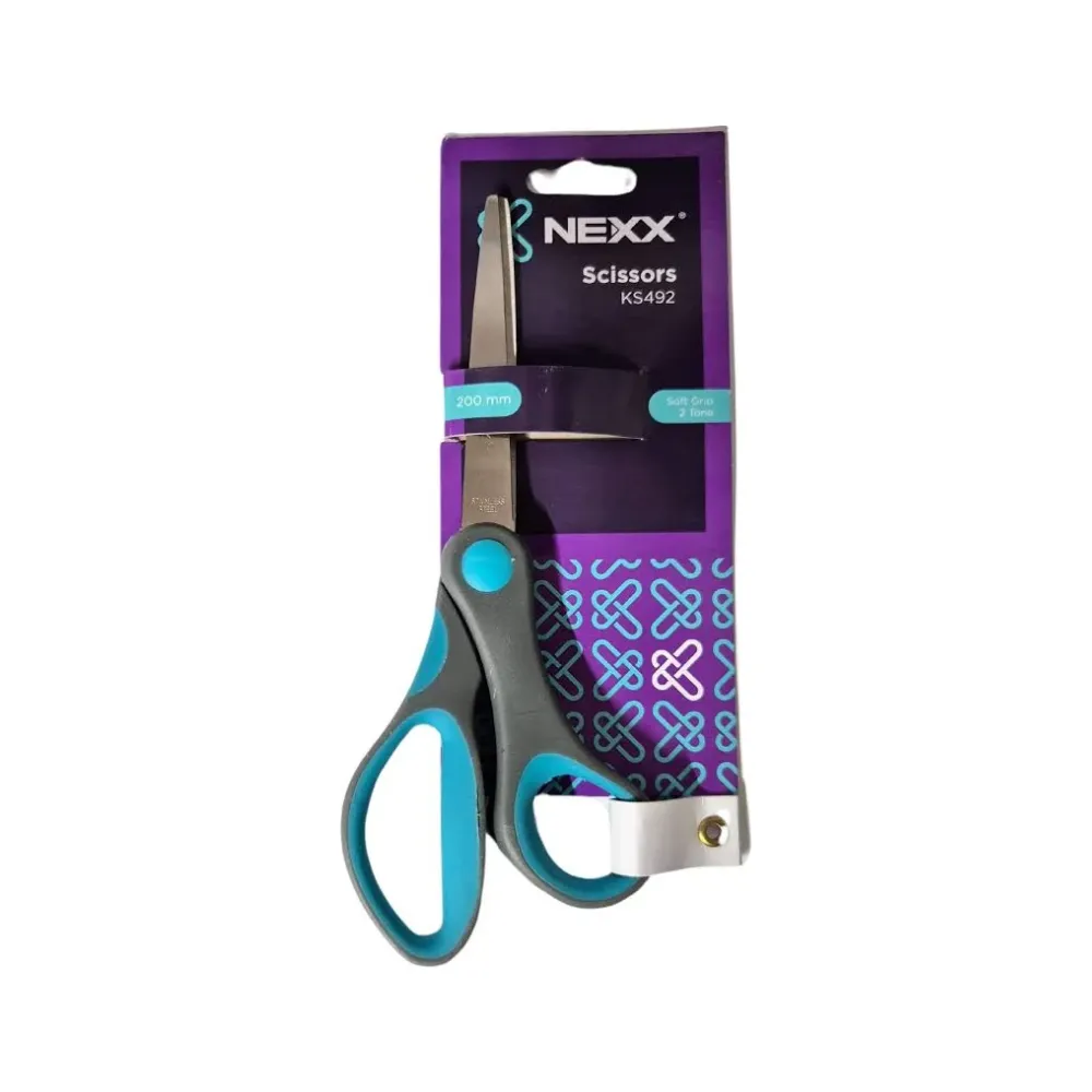 [6001606491432] Scissor 17.5cm 2 tone soft grip Grey/Blue - Interstat