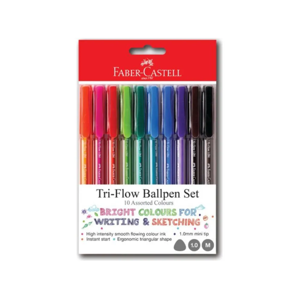 [6001830004002] Pen Triflow Ballpen Set 10`s - Faber-Castell