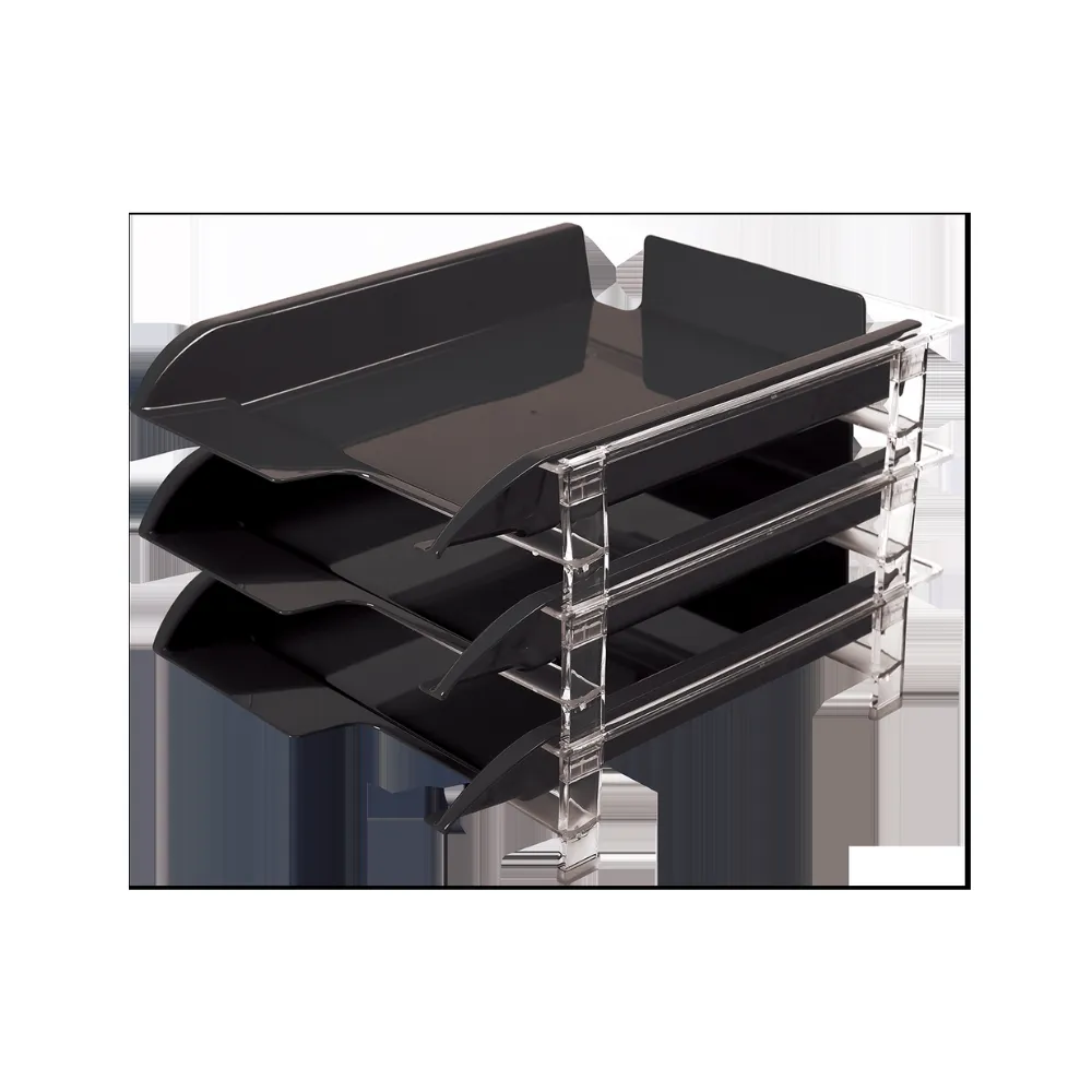 Letter Tray Vision Set of 3 Black - Bantex