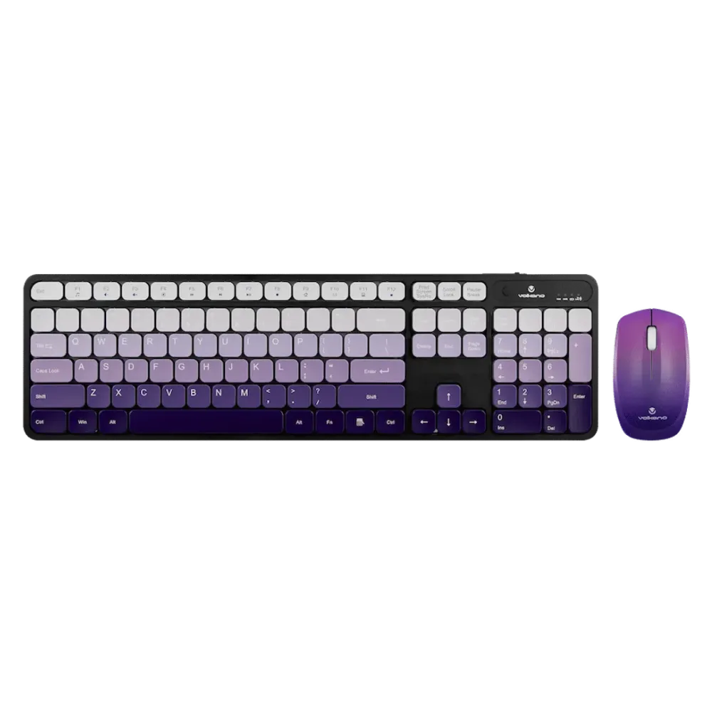 Volkano Prism Series Bluetooth Wireless Keyboard and Mouse Purple