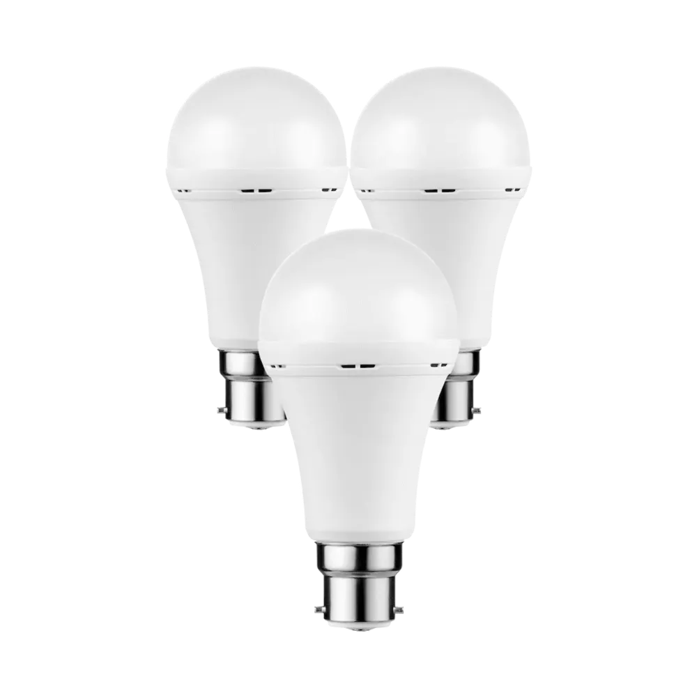 Switched 5w A60 Rechargeable B22 LED 3 Pack