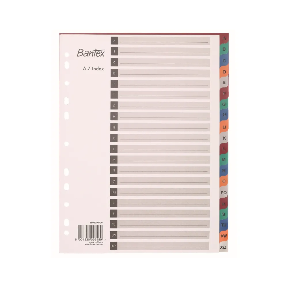 [6001830096489] Index Division A4 A-Z division PP - Bantex