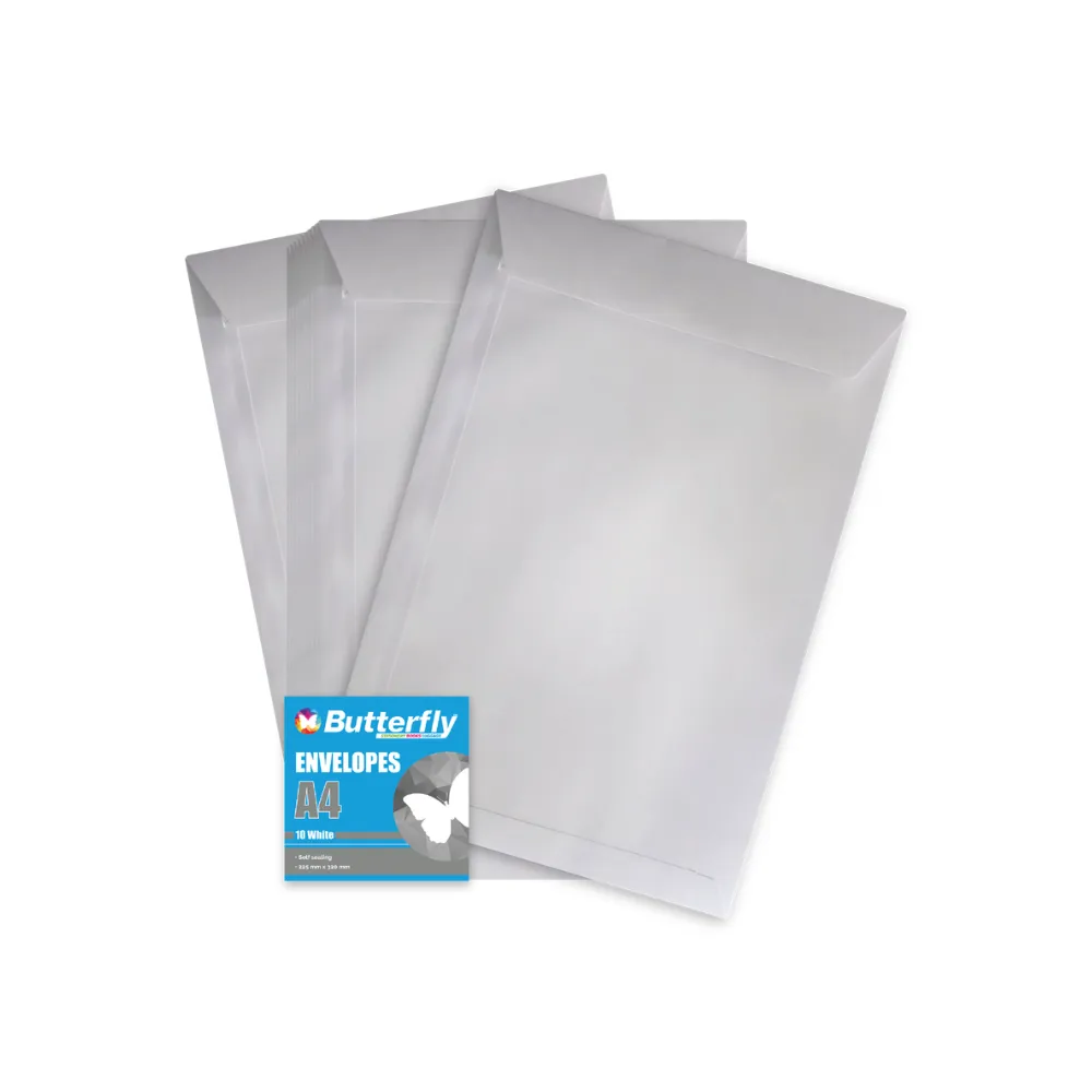 Envelope A4 White Self-Seal 10 pack - Butterfly