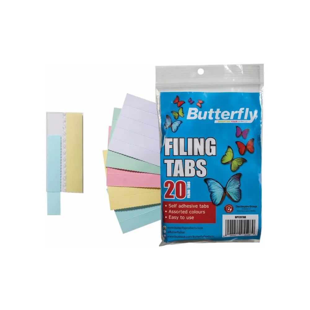 Filing Flip Tabs 20 Slf Adhesive - Butterfly