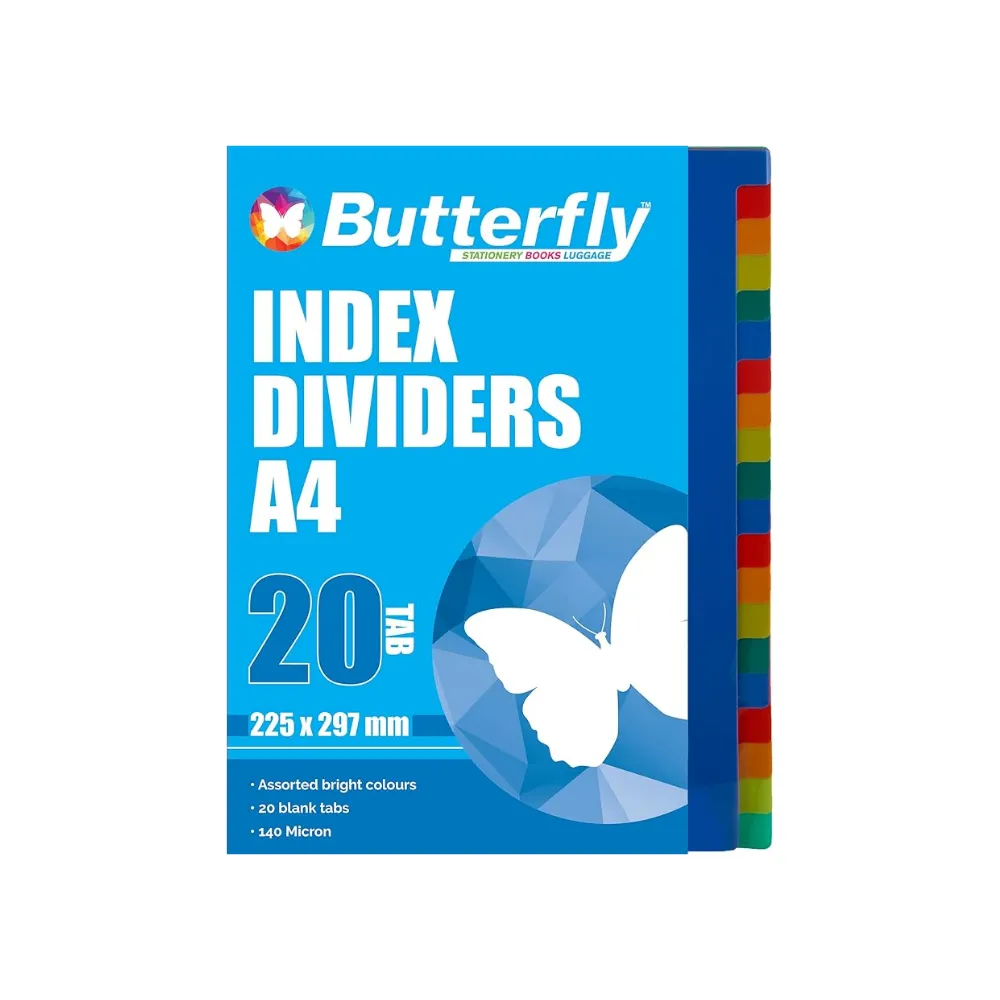File Divider 20 Tab PVC - Butterfly 