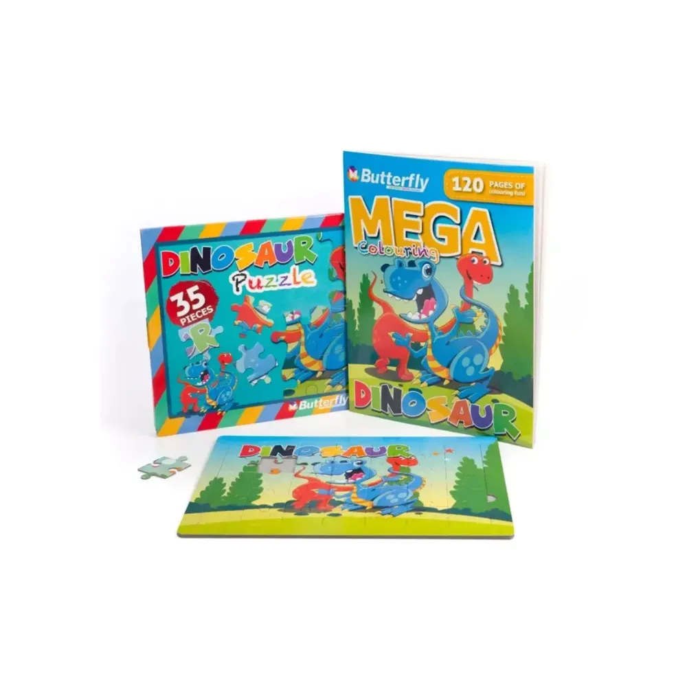 Dinasaur 120p colouring book + Puzzle - Butterfly