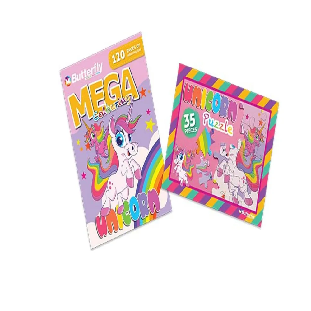 Unicorn 120g Colouring Book + Puzzle - Butterfly