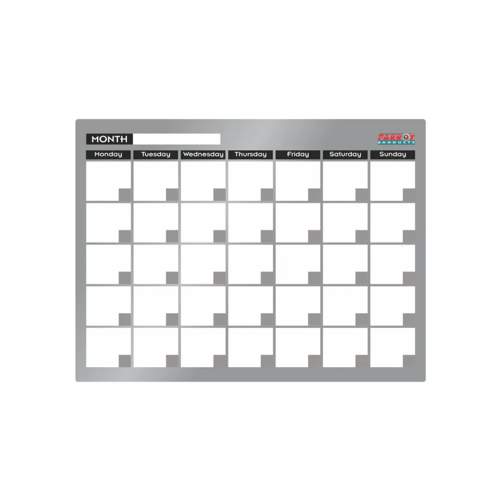 Monthly Planner 600x450mm Cast Acrylic - Parrot