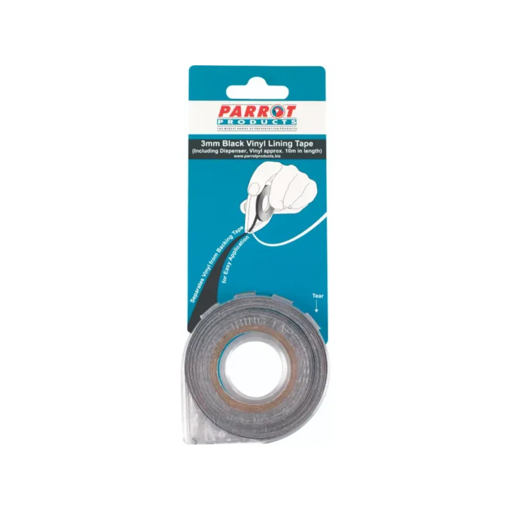 Vinyl Lining Tape 10m 3mm Black - Parrot