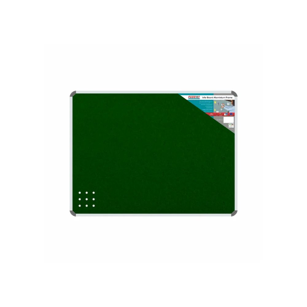 Info Board Aluminium Frame 600 x 450mm Green - Parrot