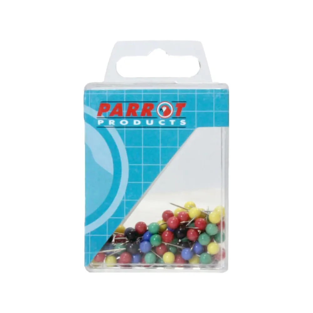 Magnets Map Pins 16mm Carded Asst - Parrot 