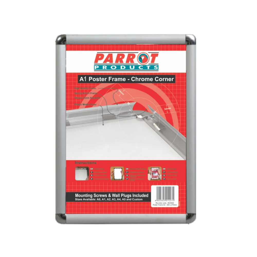 Poster Frame A1 900x655mm Chrome Corner - Parrot