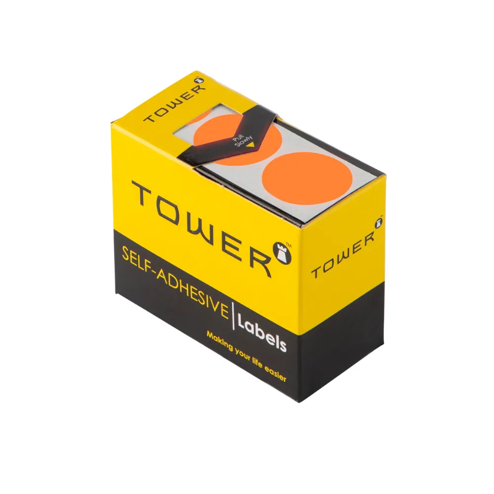 Label 25 mm Dia Orange - Tower