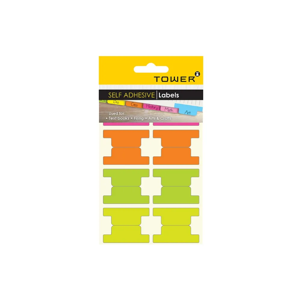 Tab Insert Self Adhesive Labels Pastel - Tower 