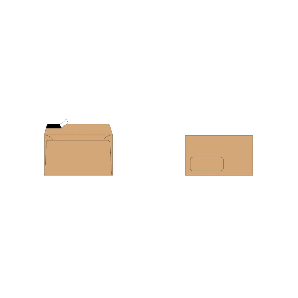 Envelope  114x162 C6-B Brown Window 3704 - Bantex