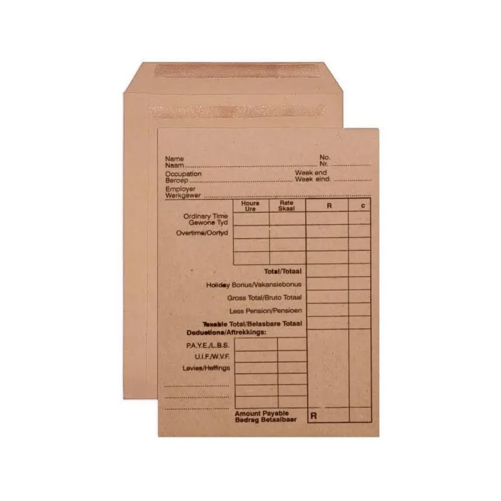 Envelope 152x102 Printed Wage 8001