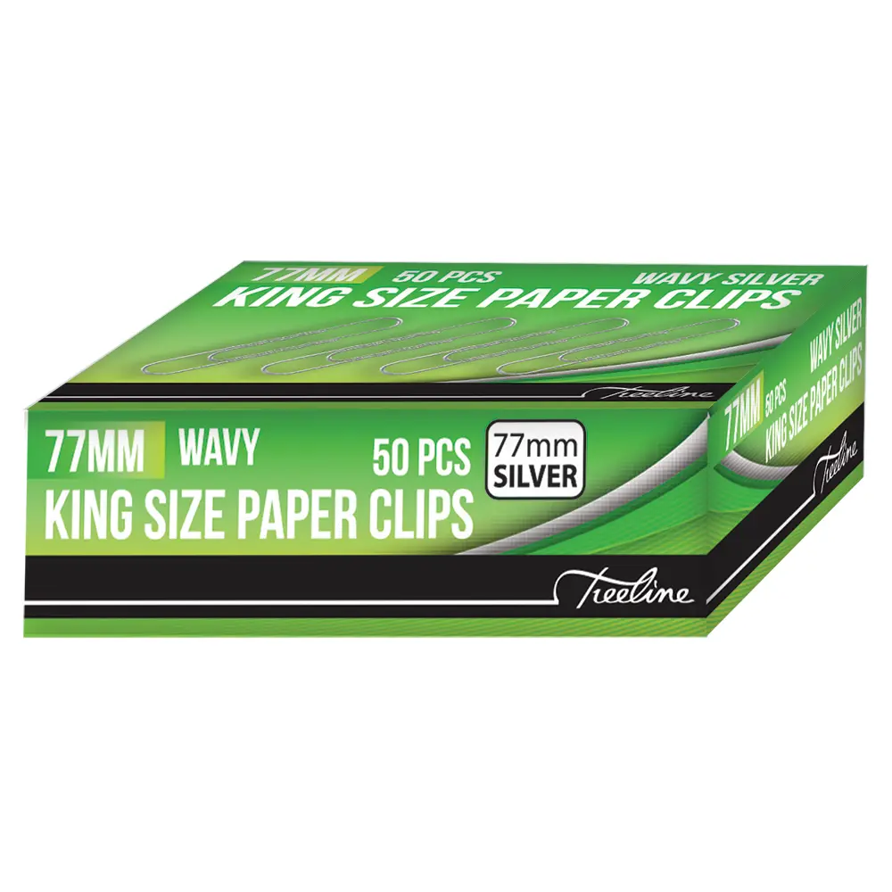 Gem Clips 77mm Silver Wavy 50`s - Treeline