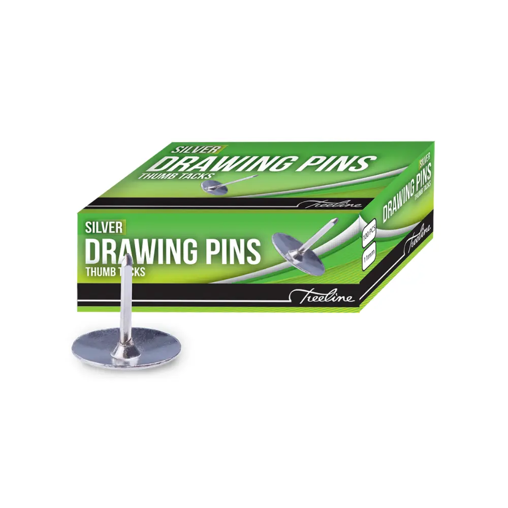[6007652001700] Drawing Pin 11mm Silver - Treeline 