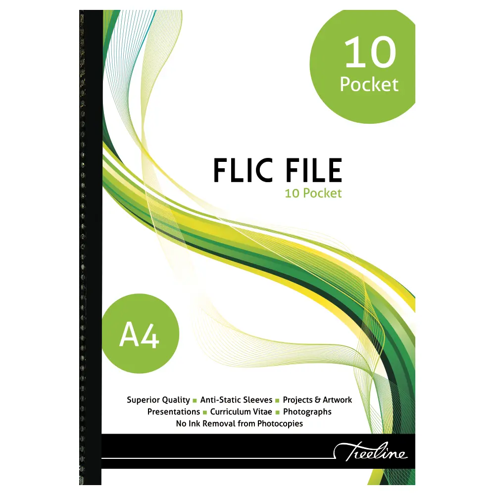 [6007652003834] File Flic A4 10 Pocket - Treeline