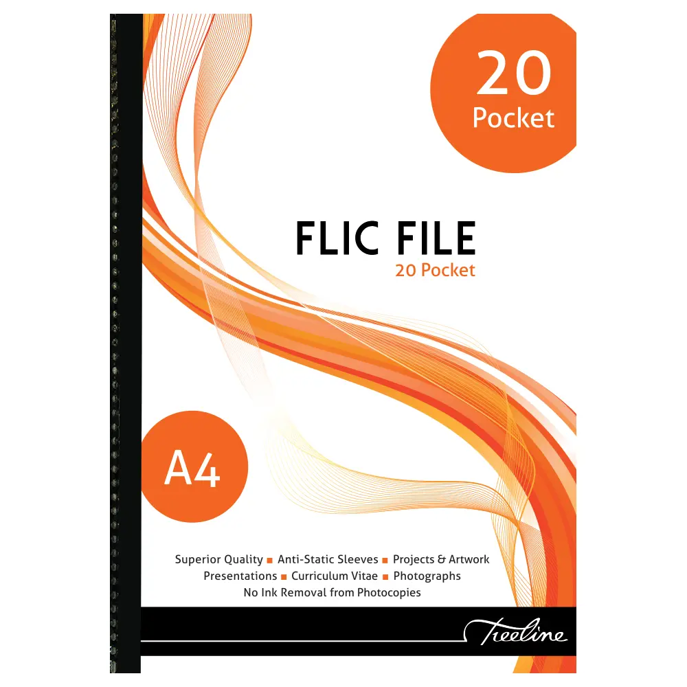 [6007652003841] File Flic A4 20 Pocket -Treeline